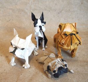 Как сделать собаку из бумаги, техника оригами